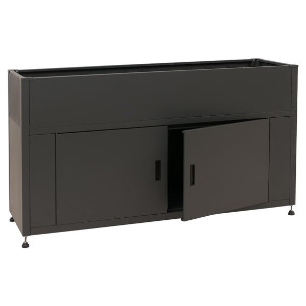 Metall Hochbeet anthrazit 91x161x51cm mit Stauraum