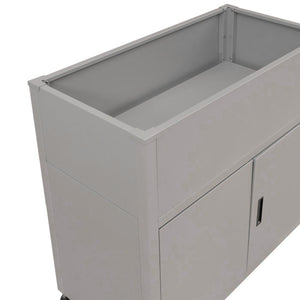 Metall Hochbeet Blumenkasten grau 91x101x51cm Stauraum robust
