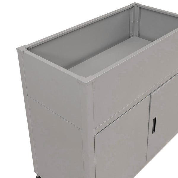 Metall Hochbeet Blumenkasten grau 91x101x51cm Stauraum robust