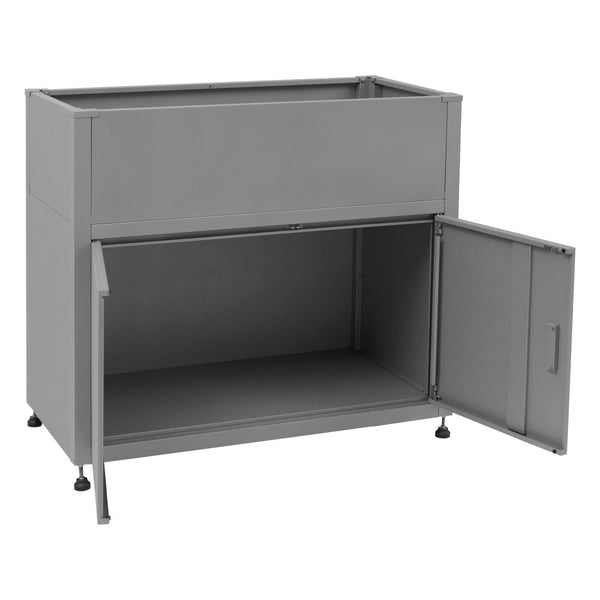Metall Hochbeet Blumenkasten grau 91x101x51cm Stauraum robust