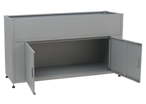 Metall Hochbeet Blumenkasten mit Stauraum 91x161x51cm Grau