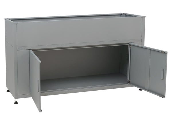 Metall Hochbeet Blumenkasten mit Stauraum 91x161x51cm Grau