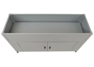 Metall Hochbeet Blumenkasten mit Stauraum 91x161x51cm Grau