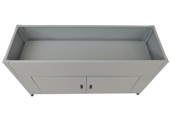 Metall Hochbeet Blumenkasten mit Stauraum 91x161x51cm Grau