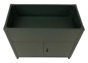 Metall Hochbeet grün mit Stauraum 91x101x51cm wetterfest