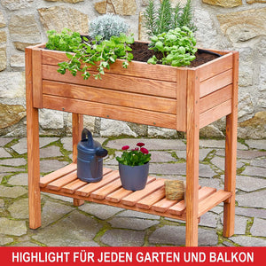 Hochbeet mit Ablage Holz wetterfest nachhaltig L