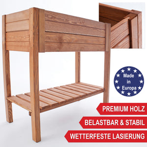 Hochbeet mit Ablage Holz wetterfest nachhaltig L