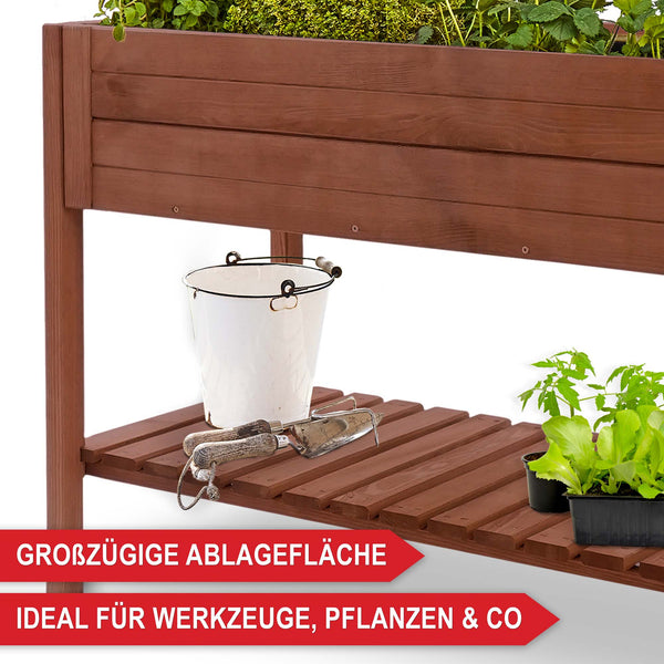 Hochbeet mit Ablage Holz wetterfest nachhaltig XXL