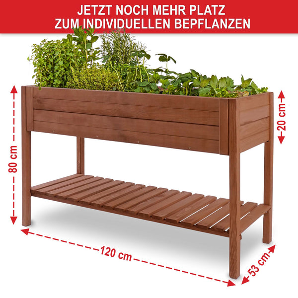 Hochbeet mit Ablage Holz wetterfest nachhaltig XXL