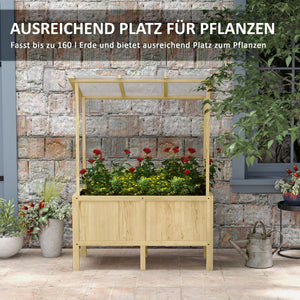 Hochbeet mit Deckel aus Holz 110x60x152cm Natur