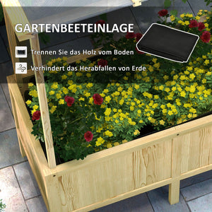 Hochbeet mit Deckel aus Holz 110x60x152cm Natur
