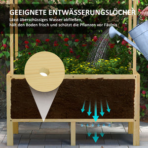 Hochbeet mit Deckel aus Holz 110x60x152cm Natur