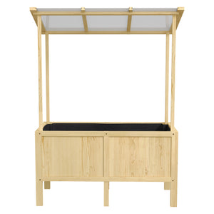 Hochbeet mit Deckel aus Holz 110x60x152cm Natur