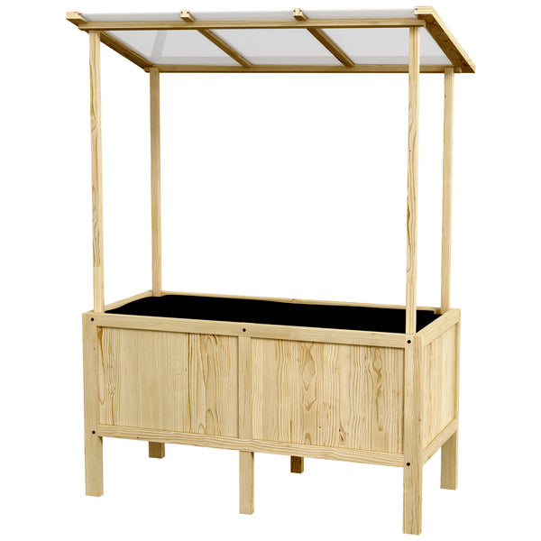 Hochbeet mit Deckel aus Holz 110x60x152cm Natur