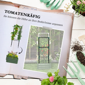 Hochbeet mit Rankhilfe Blumenkasten aus verzinktem Stahl Grün