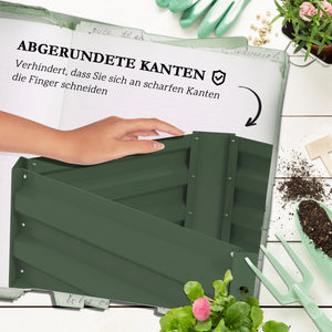 Hochbeet mit Rankhilfe Blumenkasten aus verzinktem Stahl Grün