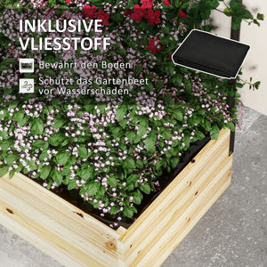 Hochbeet mit Rankhilfe für Garten & Balkon 80x38x145cm Naturholz