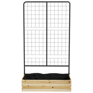 Hochbeet mit Rankhilfe für Garten & Balkon 80x38x145cm Naturholz
