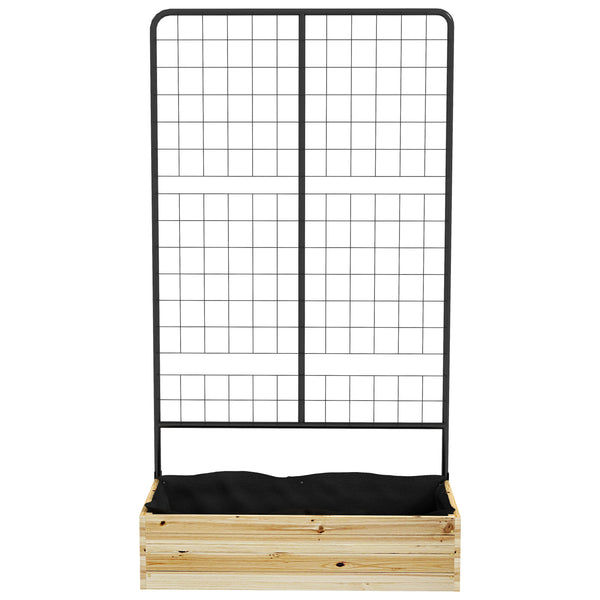 Hochbeet mit Rankhilfe für Garten & Balkon 80x38x145cm Naturholz