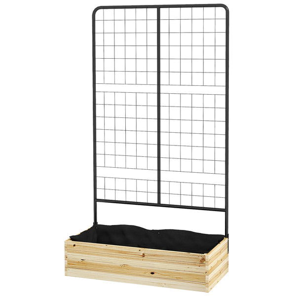 Hochbeet mit Rankhilfe für Garten & Balkon 80x38x145cm Naturholz