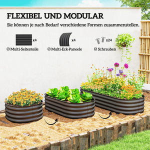 Hochbeet modular ohne Boden für Garten und Balkon 150x62x30cm