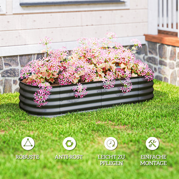 Hochbeet modular ohne Boden für Garten und Balkon 150x62x30cm