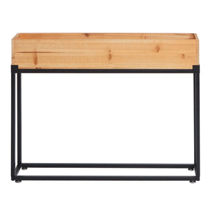 Hochbeet Pflanzkasten Blumenkasten Holz-Stahl 62x80x16cm natur schwarz