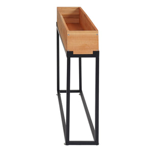 Hochbeet Pflanzkasten Blumenkasten Holz-Stahl 62x80x16cm natur schwarz