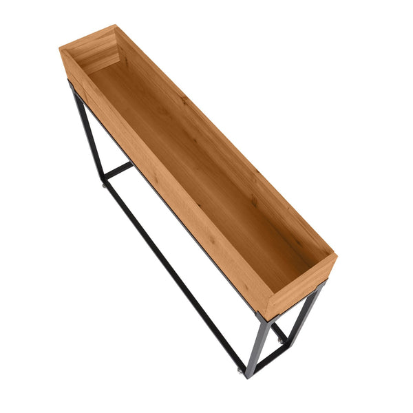 Hochbeet Pflanzkasten Blumenkasten Holz-Stahl 62x80x16cm natur schwarz