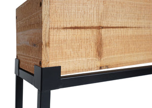 Hochbeet Pflanzkasten Blumenkasten Holz-Stahl 62x80x16cm natur schwarz