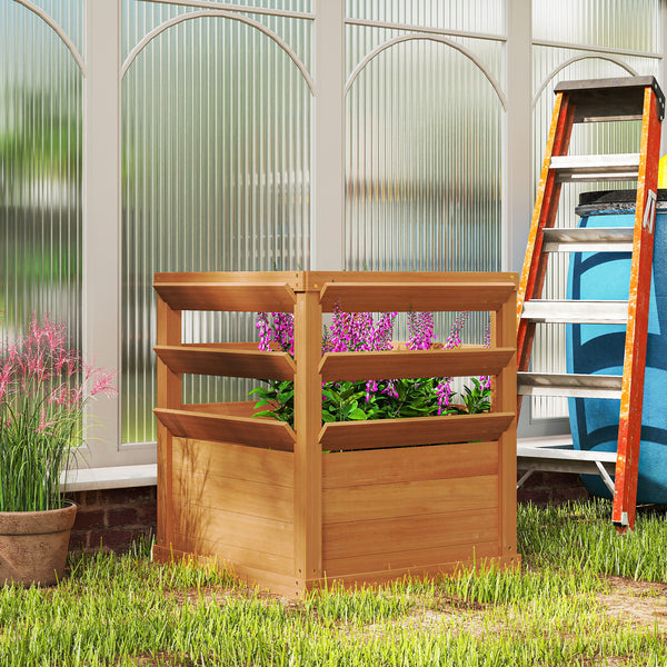 Hochbeet Pflanzkasten mit Rankgitter aus Holz für Garten