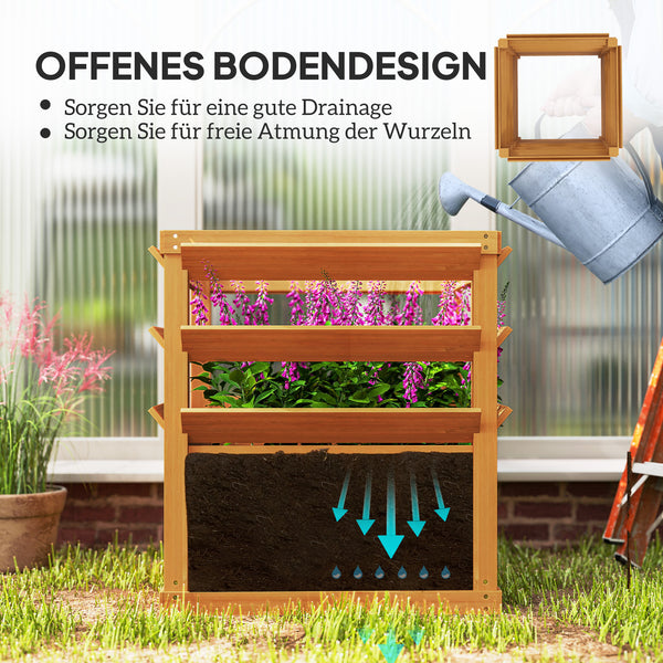Hochbeet Pflanzkasten mit Rankgitter aus Holz für Garten