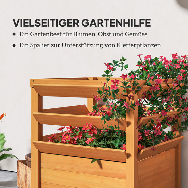 Hochbeet Pflanzkasten mit Rankgitter aus Holz für Garten