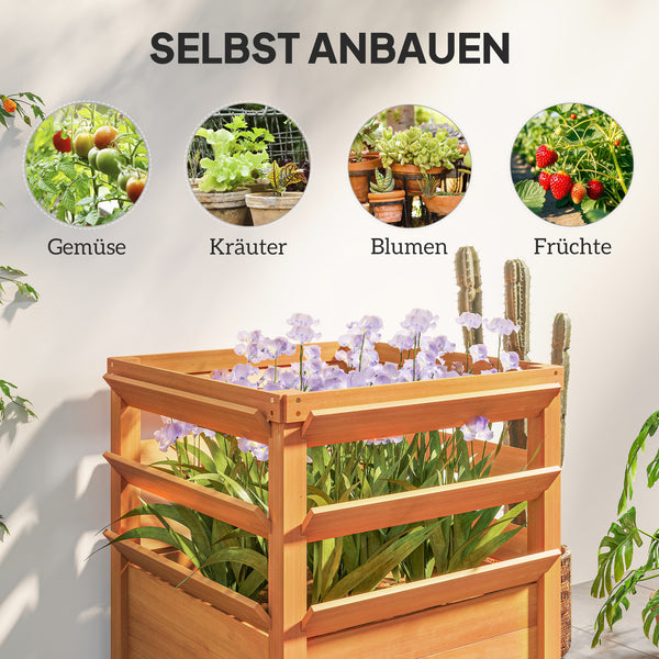 Hochbeet Pflanzkasten mit Rankgitter aus Holz für Garten