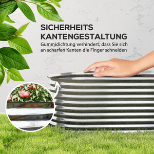 Hochbeet Pflanzkübel Blumenkübel mit offenem Boden Metall grau