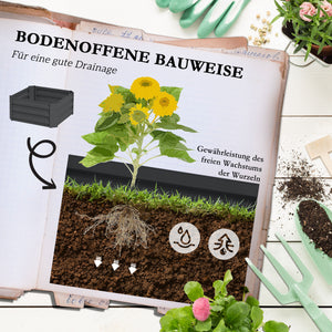 Hochbeet mit Rankgitter wetterbeständig für Garten dunkelgrau