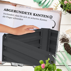 Hochbeet mit Rankgitter wetterbeständig für Garten dunkelgrau