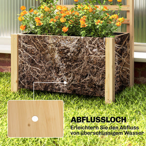 Hochbeet Blumenkasten mit Rankgitter und Spalier aus Holz