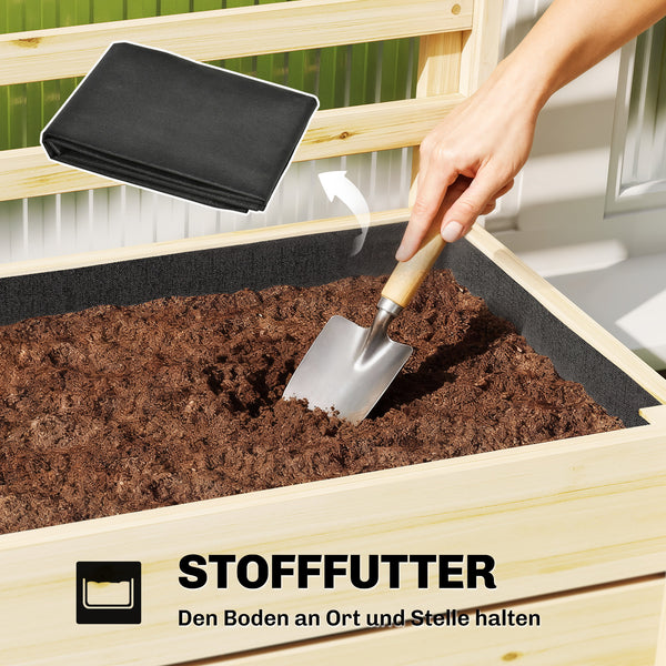 Hochbeet Blumenkasten mit Rankgitter und Spalier aus Holz