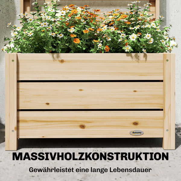 Hochbeet Blumenkasten mit Rankgitter und Spalier aus Holz
