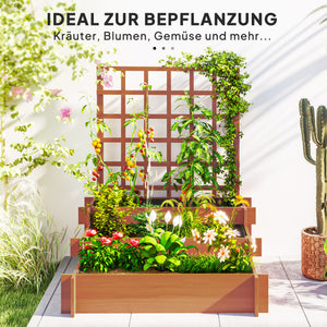 Hochbeet mit Rankhilfe dreistufig für Garten und Balkon Holz