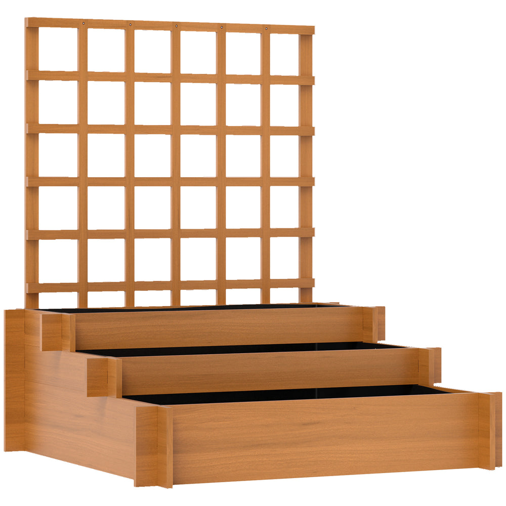 Hochbeet mit Rankhilfe dreistufig für Garten und Balkon Holz