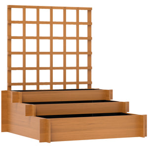 Hochbeet mit Rankhilfe dreistufig für Garten und Balkon Holz