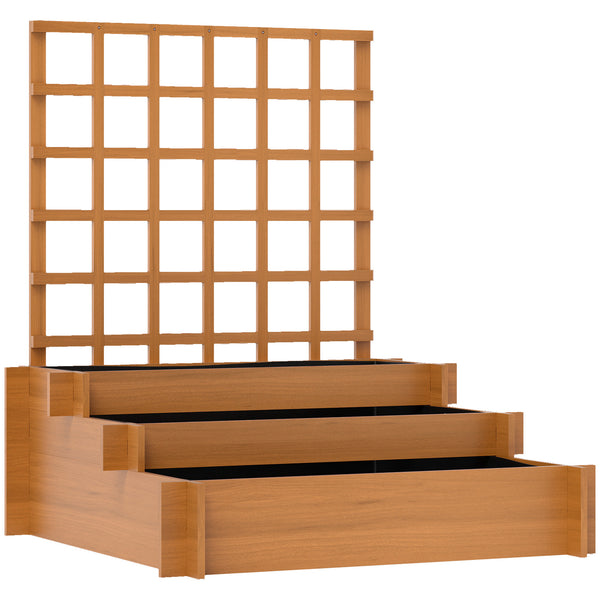 Hochbeet mit Rankhilfe dreistufig für Garten und Balkon Holz