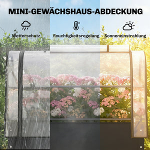 Hochbeet mit Gewächshaus Abdeckung rollbar für Garten