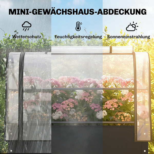 Hochbeet mit Gewächshaus Abdeckung rollbar für Garten