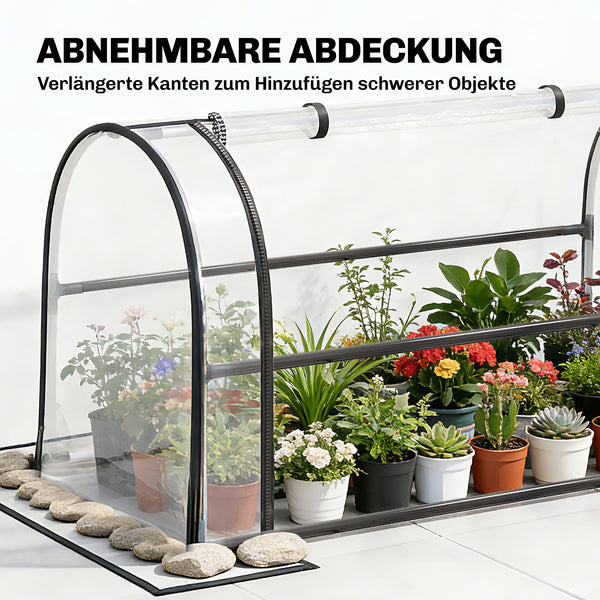 Hochbeet mit Gewächshaus Abdeckung rollbar für Garten