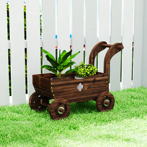 Hochbeet Schubkarre Pflanzbeet mobil mit Rollen aus Holz für Garten und Balkon