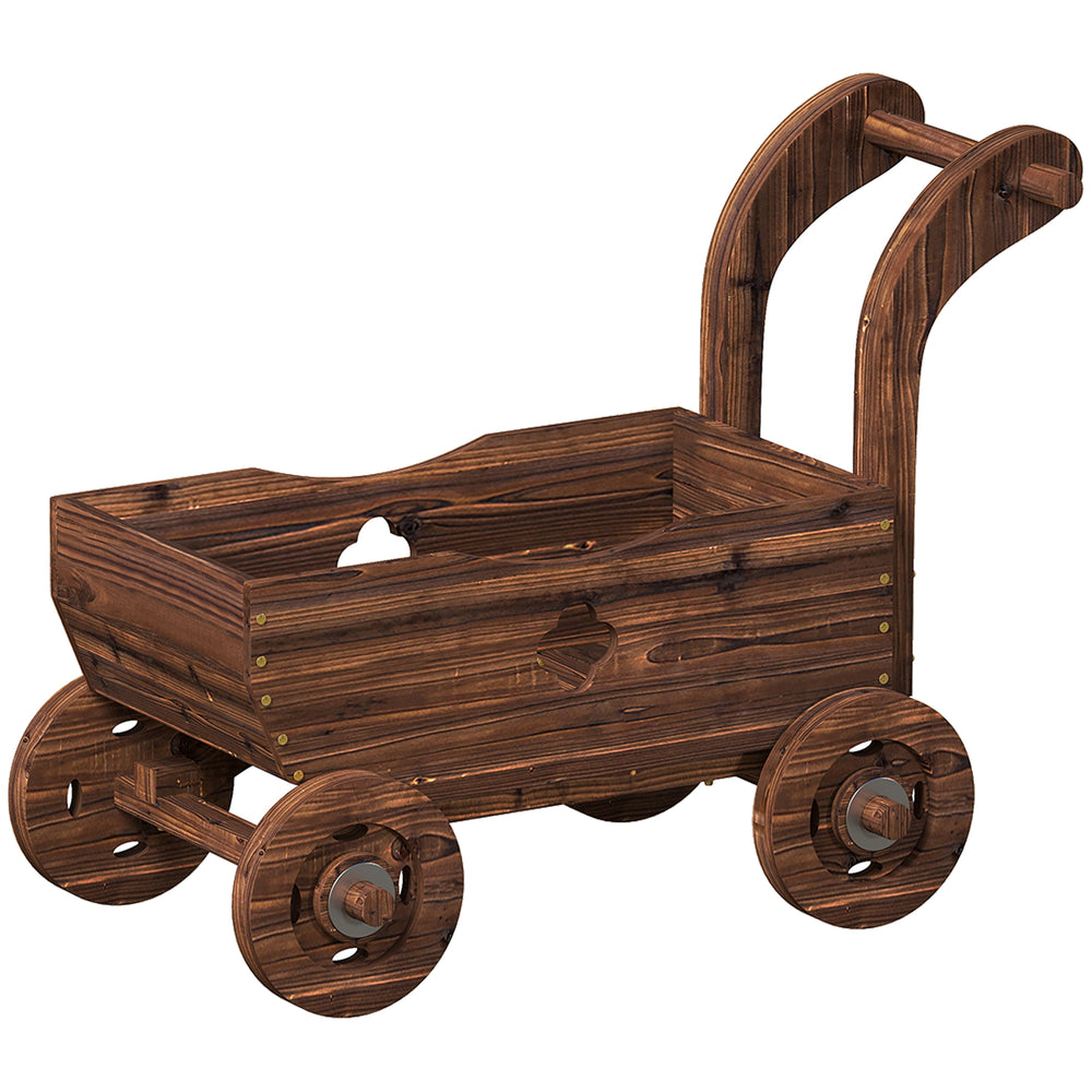 Hochbeet Schubkarre Pflanzbeet mobil mit Rollen aus Holz für Garten und Balkon