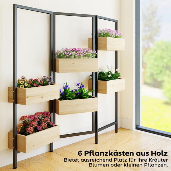 Hochbeet Pflanzkasten mit Sichtschutz und Spalier aus Stahl